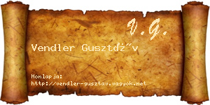 Vendler Gusztáv névjegykártya